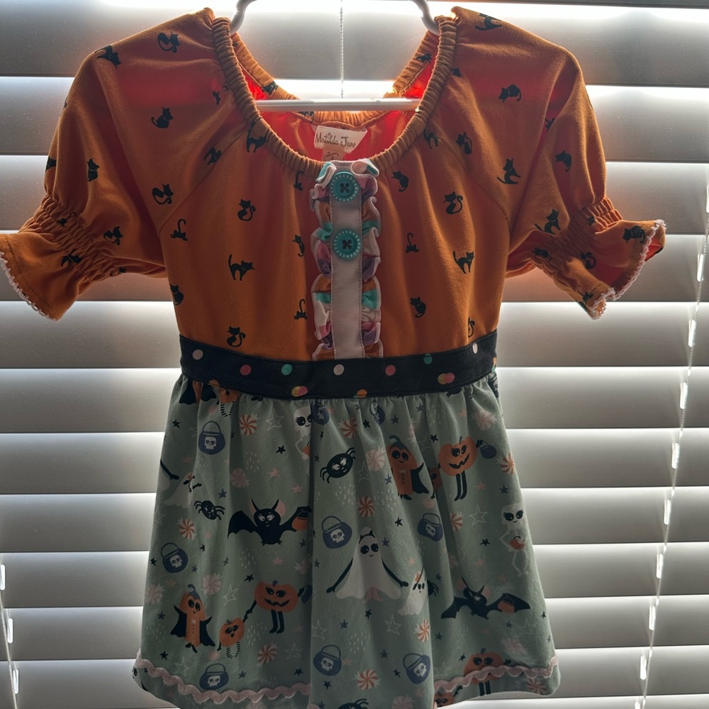 Matilda Jane Orange and Black Blouse with Playful Design